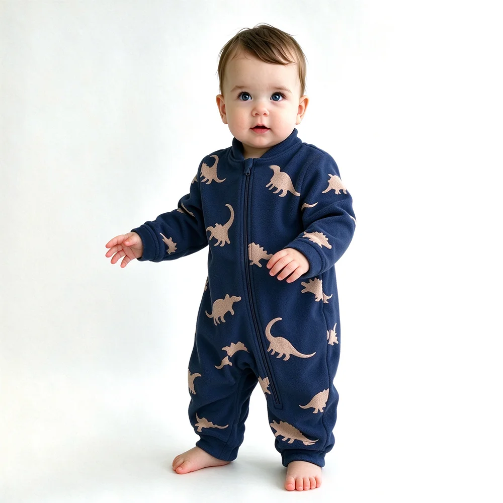 Cotton Baby Onesies Zipper - Zachte, warme babyfleece romper met schattige