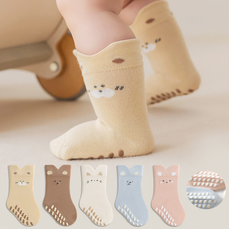 Unisex Baby Socks Non Slip - 3/5 paar antislipsokken voor pasgeboren kinderen