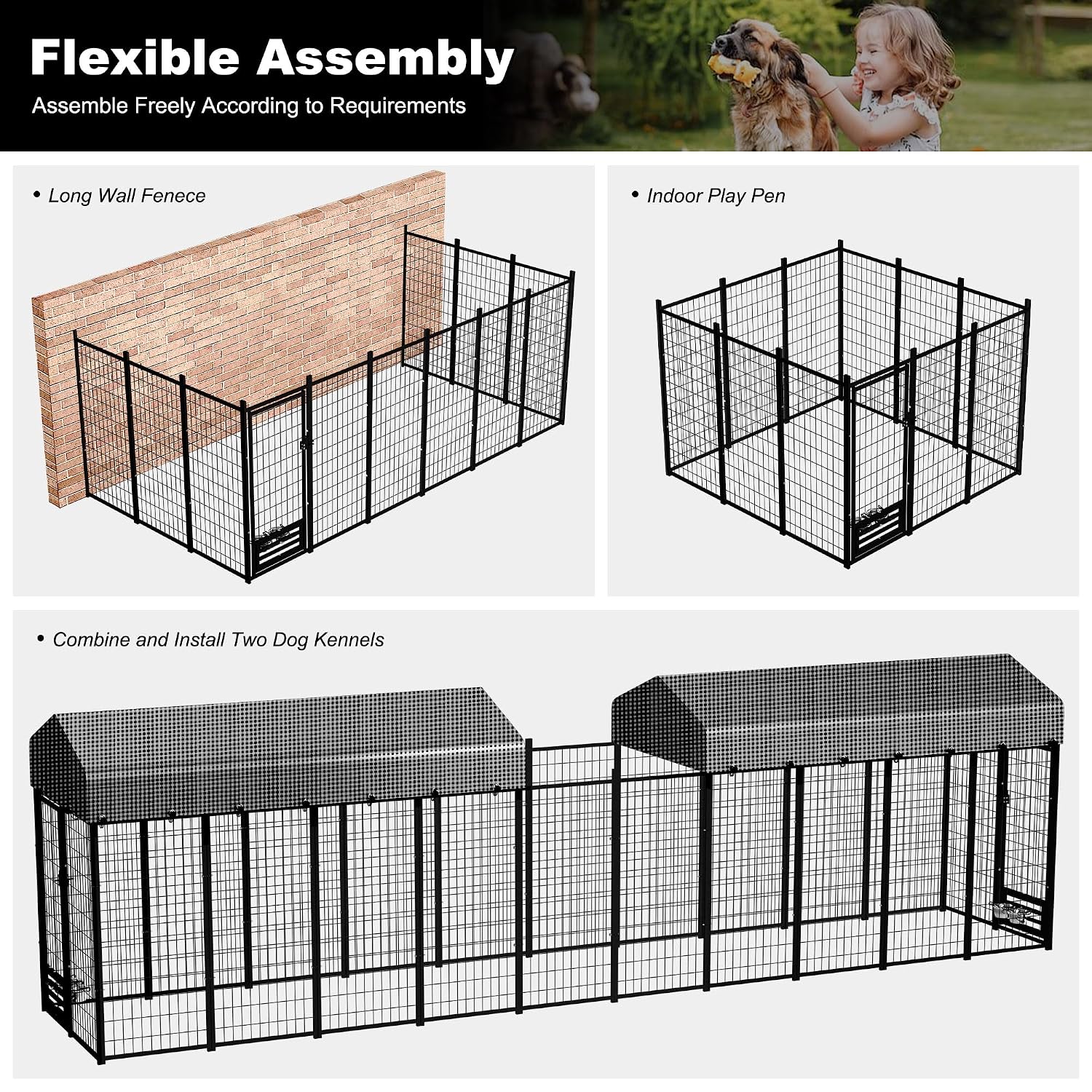 Robuuste hondenkennel met dak, - Feeding recensie en prijs
