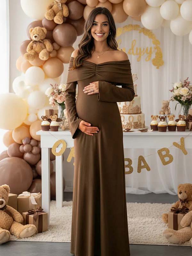 Herfst bruin zwangerschapsjurk - Maternity Wear recensie en prijs